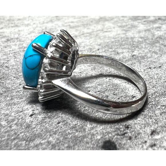 Turquoise stone ring on 925 sterling silver, size 6 - Picture 8 of 8